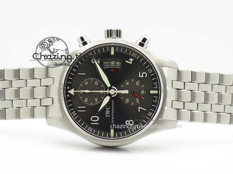 MIROTIME 0413 Pilot Spitfire Chrono ZF Best Edition Gray Dial On SS Bracelet A WrinkleFree 7357